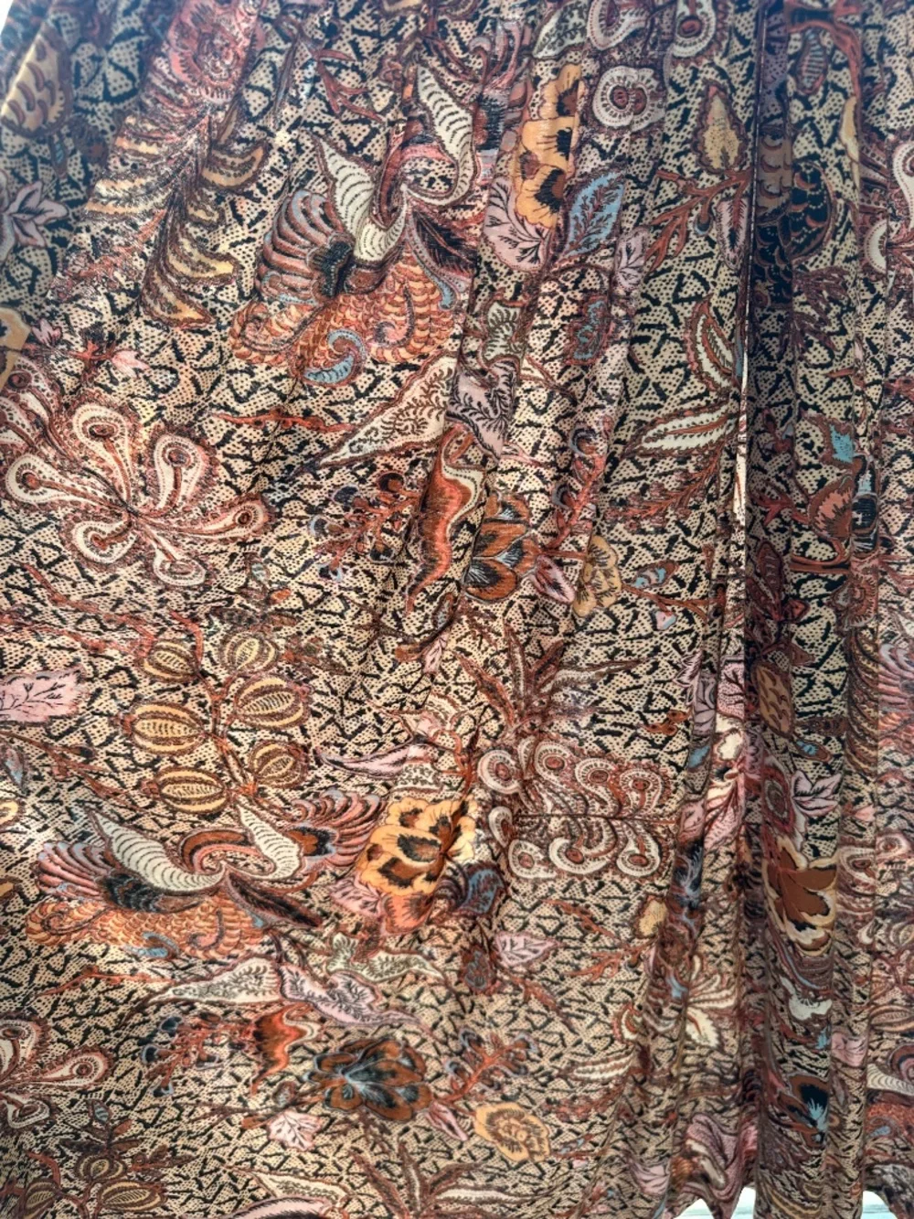 Ulla Johnson Ruched Strapless Silk Blend Midi Dress | Boho Floral Print | Size X - Picture 2 of 4